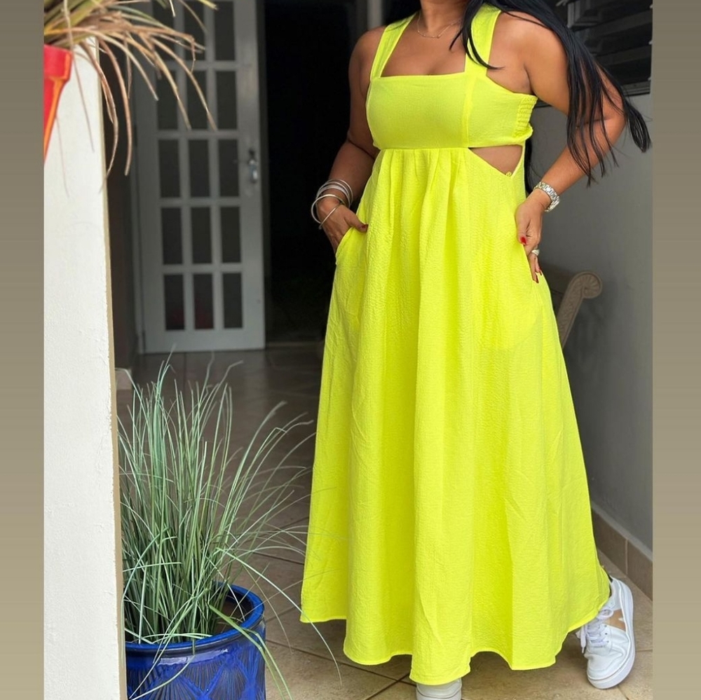 Neon Yellow Long Dress